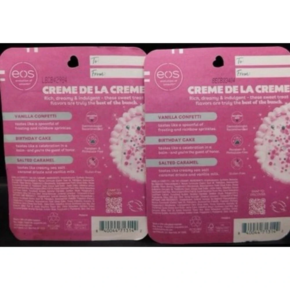 Lot Of 2 EOS Creme La Creme Super Balm Minis 3 Flavors Ea No Exp New & Sealed